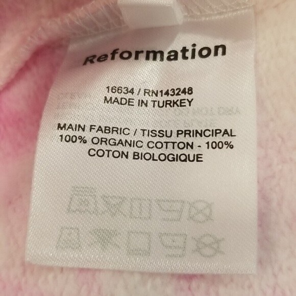 💕REFORMATION💕 Tanner Classic Hoodie  Creamsicle Pink Yellow Tie Dye Small NWT - Picture 14 of 14